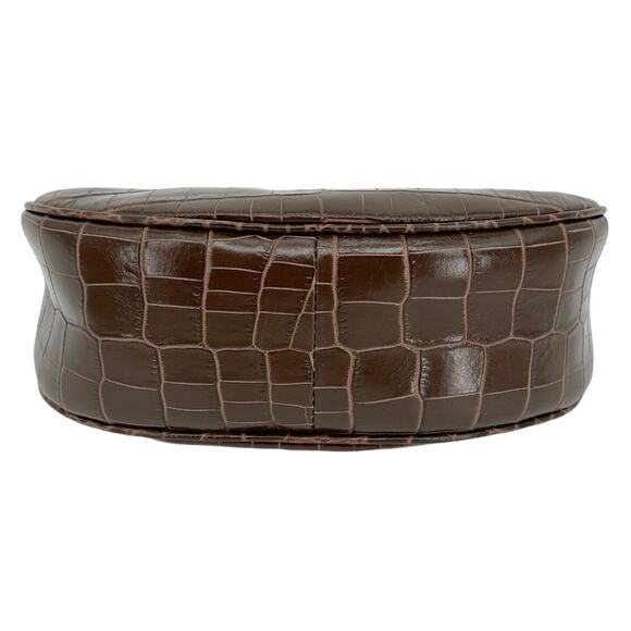 TOM FORD Calfskin Crocodile Embossed Mini Bianca Hobo Chestnut - Picture 7 of 13